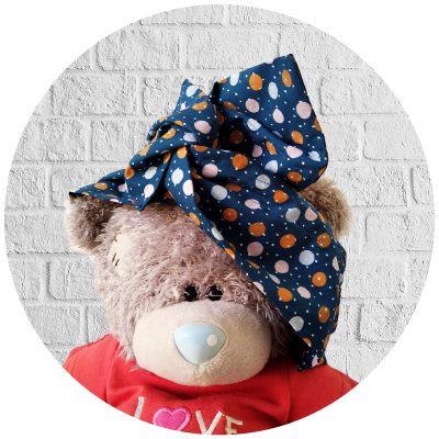 Bandeau cheveux tissu imprimé bulles