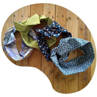 Accessoires textiles faits main pour cheveux