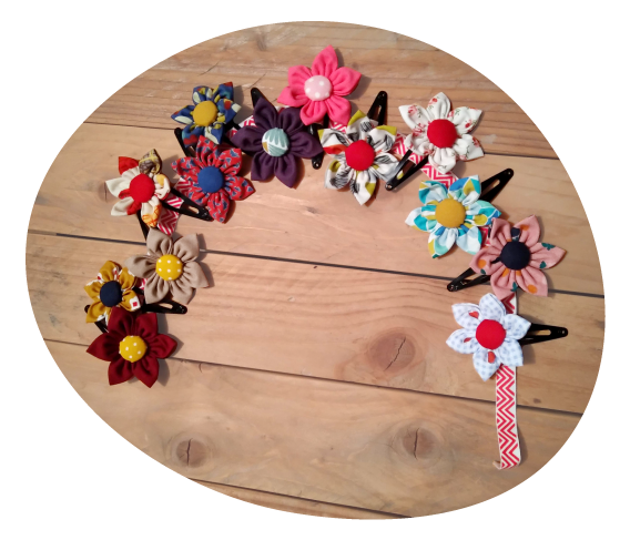 Barrettes cheveux textile
